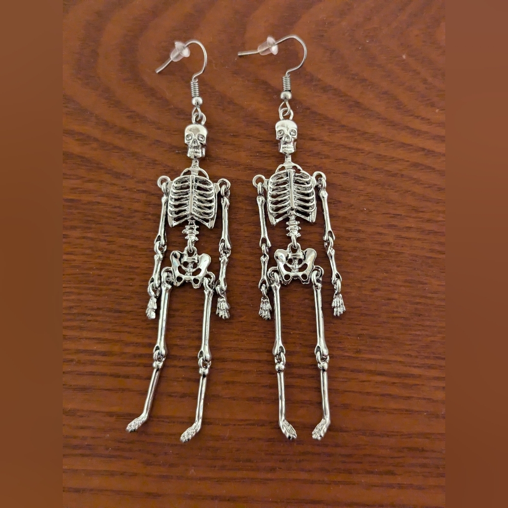 Silver Skeleton Earrings